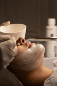 Cream mask facial treatment
