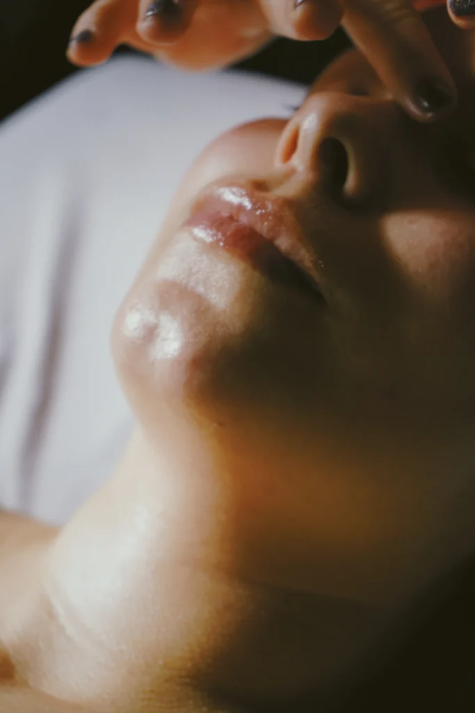 Facial massage close-up